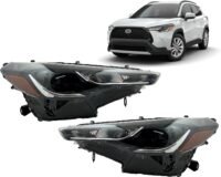 Replacement For Toyota 2022 2023 Corolla Cross L/LE - 2023 Hybrid S/Hybrid SE LED Headlight Assembly w/Bulb Set, Right&Left/Passenger&Driver Side Pair 81150-0A230 81110-0A230 DOT/SAE Compliant