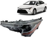 Headlight Assembly Replacement For 2020 2021 2022 Toyota Corolla L/LE Sedan, LED Headlamp Left/Driver Side, Partslink TO2502286 / OEM 81150-02S30, DOT&SAE Certified