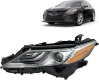 Headlight Headlamp Assembly Replacement For Toyota 2018 2019 2020 Camry XLE/Hybrid XLE/XSE LED with Bulb Left/Driver Side, Partslink TO2502256 / OEM 81150-06D70