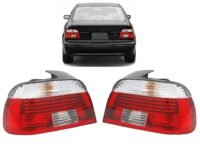 Replacement for BMW 540i, 530i, 525i 2001-2003 DOT/SAE Compliant, Halogen Tail Light Assembly Set With Bulbs, Left & Right Side, 63 21 6 902 529, 63216902530 /BM2818102, BM2819102