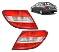 ALLIGATOR AUTO LIGHTS Replacement For Mercedes C300 C350 2008-2011 Tail Light Assembly With Bulbs Set Pair Left & Right Side DOT/SAE Compliant 2049068302, 2049068402, MB2800129, MB2801129