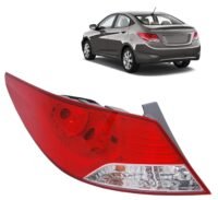 ALLIGATOR AUTO LIGHTS Replacement for Hyundai Accent 2012-2014 GLS CAPA Certified, Halogen Tail Light Assembly w/Bulbs, Left/Driver Side, 92401-1R010 / HY2800144